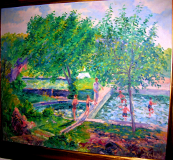 Arenas_de_San Pedro_piscinas con _familia_Pereda_72x57cm.jpg
